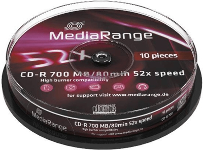 MediaRange Cd-R 700MB 80min 52x MR214 10pk Cakebox
