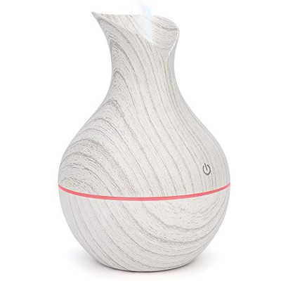 Difusor de aromaterapia de 130 ml, humidificador doméstico de bajo ruido, humidificador de niebla fría con luz LED de 7 colores para oficina en casa(w