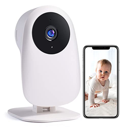 nooie - Vigilabebés con cámara y audio de 2 vías, wifi de 2,4 G, cámara 1080p, compatible con Alexa, cámara de vigilancia con detección de movimiento, en oferta