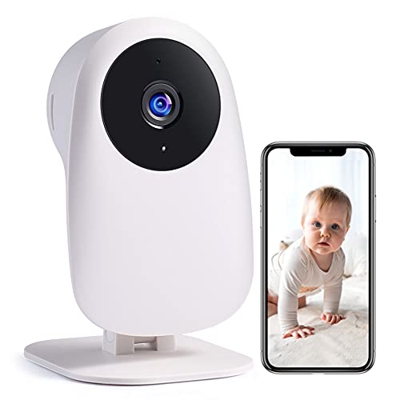 nooie - Vigilabebés con cámara y audio de 2 vías, wifi de 2,4 G, cámara 1080p, compatible con Alexa, cámara de vigilancia con detección de movimiento,