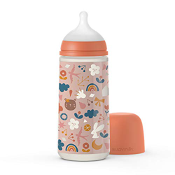 Suavinex 307086 - Biberón para tetina simétrica Sx Pro L Forest naranja de teja rosa 360 ml características