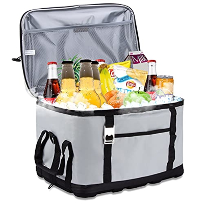 SUCHDECO 34L Bolsas de Aislamiento Plegable, Nevera Portátil, 42x 28x29CM, Bolsa de Almuerzo de Gran Capacidad, para Playa,Picnic,Camping,Barbacoa
