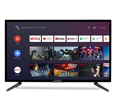 Level 32" Android 9.0 Smart TV 81 cm HD LED TV (Google Assistant, Google Play Store, Prime Video, Netflix) Chromecast integrado, triple sintonizador, 