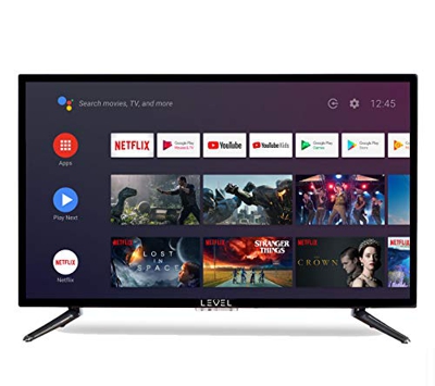 Level 32" Android 9.0 Smart TV 81 cm HD LED TV (Google Assistant, Google Play Store, Prime Video, Netflix) Chromecast integrado, triple sintonizador,