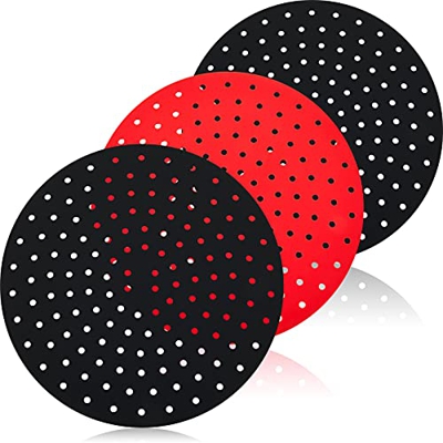 3 piezas alfombrillas redondas de silicona de 9 pulgadas para freidora de aire, accesorios de repuesto para freidora de aire antiadherentes, compatibl