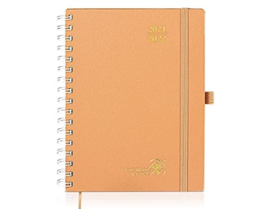 Agenda 2021 2022 Semana Vista - POPRUN Agendas Escolares Semanal Vertical con Intervalo Horario - Tapa Dura Espiral, Agosto 2021 a Agosto 2022 - A5 16