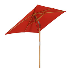 Sekey® sombrilla Parasol de Madera para terraza jardín Playa Piscina Patio 200 × 150 cm Rojo rectángulo Protector Solar UV50+ precio
