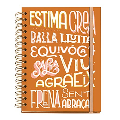 Miquelrius - Agenda Septiembre 2021 Junio 2022, Semana Vista, Tamaño 15.5 x 21.3 cm, Happy Letters Palabras, Catalán