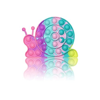 PIANETA Pop it Push it Fidget Toy, Pop Bubble, Juguete sensorial para aliviar la ansiedad, para niños y Adultos (Snail)