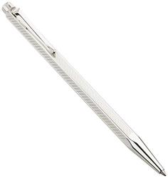 Caran d'Ache Ecridor - Juego de bolígrafo y estuche de piel (12,8 cm), color plateado en oferta