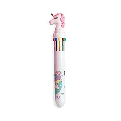 Multicolor retráctil Bolígrafo, 10 en 1 Colores bola de rodillo Plumas Jabón líquido de la pluma de tinta del bolígrafo creativo Escuela de regalo Pap