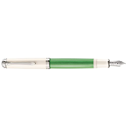 Pelikan 818131 Souverän M605 - Pluma estilográfica (plumín EF, en estuche de regalo), color verde y blanco en oferta