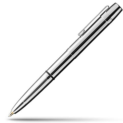 Fisher Space Pen Bolígrafo Bullet - Serie 400 - X-Mark Flat Cap Chrome w/Clip - Caja de regalo