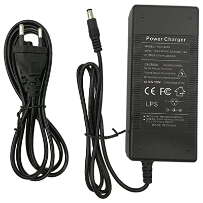 Geroosaty Cargador para Kugo S1 Scooter eléctrico 42 V 1,5 Ah batería cargador (enchufe europeo)