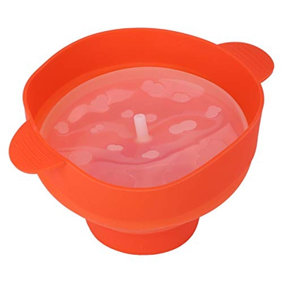 CUTULAMO Cubo de Palomitas de maíz, Cubo de Palomitas de maíz Plegable para microondas Rojo Flexible con Tapa a Prueba de Polvo para almacenar Frutas