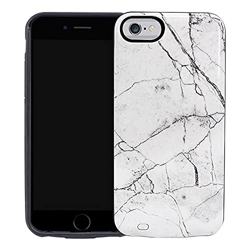 HiKiNS Funda Batería para iPhone 8/7/6/6s 5000mAh White Marble Design Estuche de Carga de Respaldo de batería extendido Recargable, Estuche de Cargado en oferta