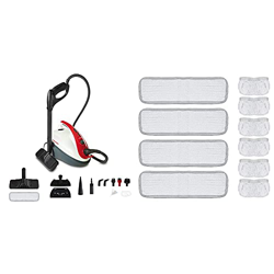 Polti Vaporetto Smart 30_R Limpiador a vapor, 3 Bar, compartimento para accesorios integrado, 1800 W, 1.6 litros, 18/10 Steel, Rojo + Polti PAEU0217 K en oferta
