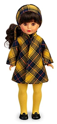 Nancy Colección - En la Ciudad, Reedición 2021 del Conjunto de Ropa Original de 1973 Negro y Amarillo, en una muñeca clásica, Morena y con Flequillo,