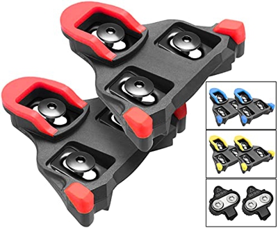 TacoBey - Juego de Pinzas para Bicicleta (Compatible con Shimano SPD SL SM-SH) (Rojo 0 ° Flotante)