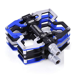 LYCAON Pedales para Bicicletas, Pedal de Bicicleta de Husillo CR-Mo Antideslizante de Aleación de Aluminio Mecanizado por CNC, para Pedales de Bici de en oferta