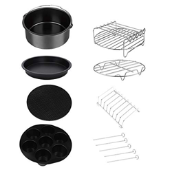 Mefeny 12 Piezas de Accesorios para Freidora de Aire de 9 Pulgadas para Freidora Airfryer 5.3-6.8QT, Cesta para Hornear, Bandeja para Pizza, Utensilio en oferta