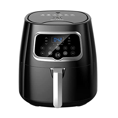 Novhome Freidora sin Aceite 5L Freidora de Aire Caliente con 6 Programas Air Fryer con Temperatura y Temporizador Ajustable Libre de BPA Cesta Antiadh