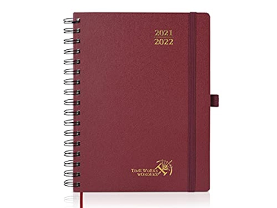Agenda 2021 2022 Semana Vista - POPRUN Agendas Escolares Semanal Vertical con Intervalo Horario - Tapa Dura Espiral, Agosto 2021 a Agosto 2022 - A5 16