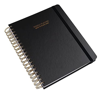 Agenda 2021 2022 Big Size Back to Black - Agenda semanal 2022 / Agenda semana vista desde Agosto 2021 hasta Diciembre 2022 - Agenda 17 meses │Agenda n