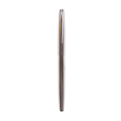 KERDEJAR Pluma estilográfica, estilográfica Plateada con Borde, 0,38 mm, Punta Fina, Marcador de Tinta de Escritura Suave, Mejor Regalo Plateado