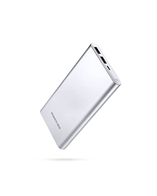 Batería externa Pilot 2GS de 10.000 mAh, con doble puerto USB de 5 V/3,1 A, carga rápida, carcasa de aluminio, cargador para iPhone, Samsung Glaxy, iP