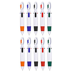 10 Piezas Bolígrafos Bola Retráctiles, Bolígrafo multicolor portátil, Bolígrafo de 4 colores, 4 colores en 1 bolígrafo retráctil, con llavero con hebi precio