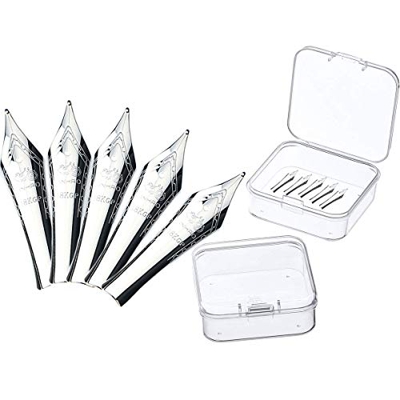 5PCS Los plumas de la pluma de caben la pluma de Jinhao 159/450/750, plata, pluma media