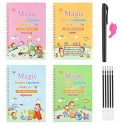 Cuaderno de caligrafía reutilizable,Cuaderno caligrafía,caligrafía magica,Cuadernos De Caligrafía,Libro Mágico De Caligrafía Reutilizable, Escritura D en oferta