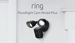 Nuevo Ring Floodlight Cam Wired Plus de Amazon | Vídeo 1080p HD, focos LED, sirena integrada, instalación por cable | Prueba de 30 días gratis de Ring en oferta