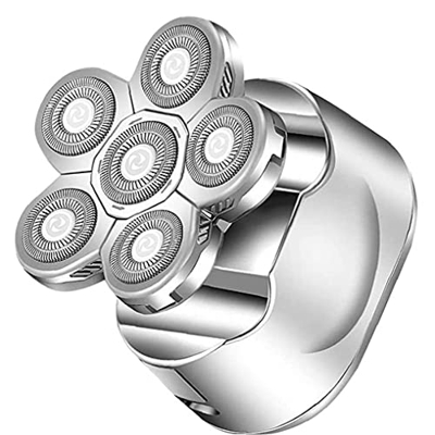 RRunzfon Afeitadora de Afeitar eléctrica 6 en 1 asador de Cabezal Calvo Kit de Aseo inalámbrico seco Mojado USB Recargable, Herramientas de Barba de L