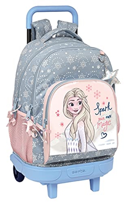 Safta Mochila Escolar con Carro Incluido y Espalda Acolchada de Frozen II Magical Seasons, 330x220x450 mm