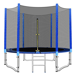 Cama Elástica de Jardín Ø 244 cm, Trampolín de Jardín, Juego Completo Postes Acolchados, Red de Seguridad, Escalera y Cubierta de Borde, Certificado T precio