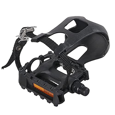 HILAND DRBIKE - Pedales de bicicleta estática con correas y rosca de 9/16 pulgadas, para bicicleta estática, 1 par