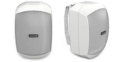 Audibax, Altavoces Ovo 4" - Altavoces HiFi y Sonorización, 2 Vías, Soporte Pared, IP65, Color Blanco, Pareja, Potencia 35 W, Frecuencia 70 Hz-20 KHz, 