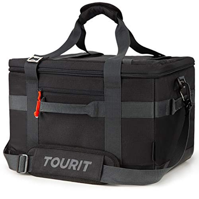 TOURIT Cooler Bag - Bolsa térmica para 40 latas con aislamiento suave, grande, plegable, 32 L, para picnic, playa, trabajo, viajes, color negro