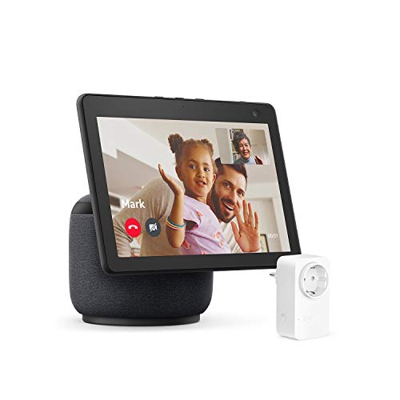 Nuevo Echo Show 10 (3.ª generación), Antracita + Amazon Smart Plug (enchufe inteligente WiFi), compatible con Alexa