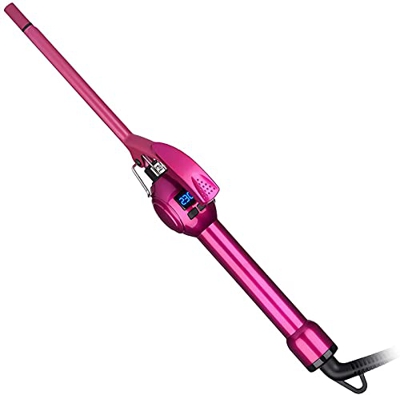 ZXC Curiador de Cabello 9mm Curling Wand Iron Profesional Turmalina Cerámica Barril Slim Curling Pinzas para el Cabello Corto y Largo, Temperatura Aju
