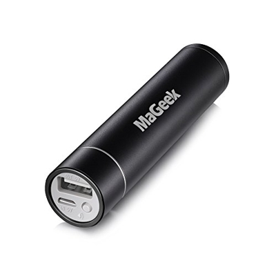 MaGeek® Atom1 3350 mAh Mini Batería Externa de Aluminio con Forma de Lápiz Labial Cargador Portátil con tecnología UniCharge para iPhone, iPad and Sam
