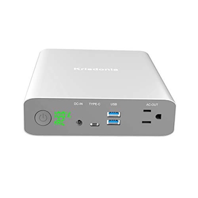 Krisdonia Cargador AC Batería Externa 60000mAh / 222Wh 130W Portátil Cargador con QC3.0 USB/USB C Salida para Portátiles, MacBook, Smartphone