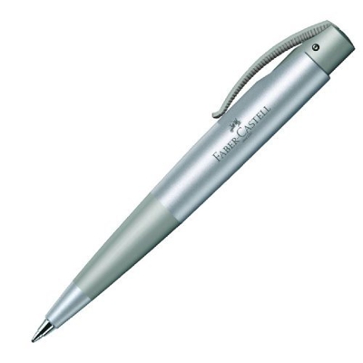 Faber Castell 142811 Conic - Bolígrafo (Trazo Mediano), Color Plateado