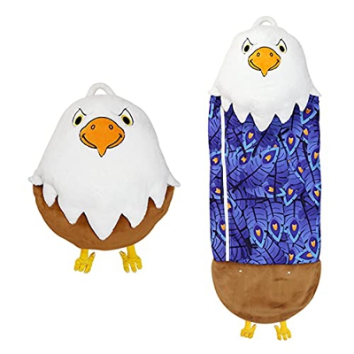 Teckey Saco de Dormir para niños, Saco de Dormir Tipo Almohada 2 en1, Clima cálido y Fresco, Sacos de Dormir portátiles Ligeros e Impermeables para ni