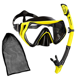 Sportastisch Snorkel y máscara de bucear “Barracuda” Set de snorkeling con vista panorámica amplia y vidrio templado, Gafas de buceo antivaho y esnórq en oferta