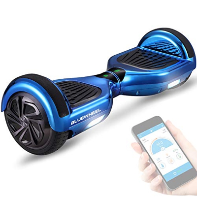 Bluewheel 6.5" Patinete eléctrico - Marca de calidad alemana - Hoverboard con Sistema de Seguridad para Niños, Altavoz Bluetooth y Luces LED, 2 Motore
