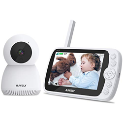 Vigilabebés Maysly 1080P Vigilabebés con cámara y audio, pantalla TFT de 5,0 pulgadas, batería recargable de 3600 mAh, audio bidireccional, visión noc precio