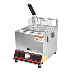 HOME UK Freidora de Gas multifunción Freidora de Gas de Acero Inoxidable Freidora Comercial conTapa de Acero Inoxidable para Salpicaduras Calentamient precio